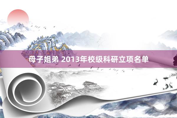 母子姐弟 2013年校级科研立项名单