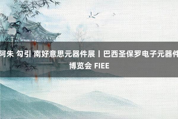 阿朱 勾引 南好意思元器件展丨巴西圣保罗电子元器件博览会 FIEE