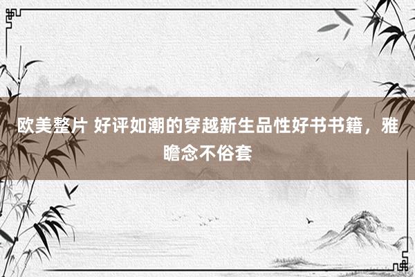 欧美整片 好评如潮的穿越新生品性好书书籍，雅瞻念不俗套