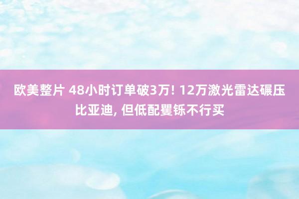 欧美整片 48小时订单破3万! 12万激光雷达碾压比亚迪， 但低配矍铄不行买