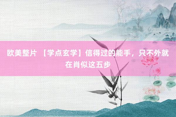欧美整片 【学点玄学】信得过的能手，只不外就在肖似这五步