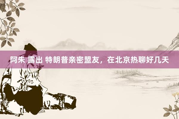 阿朱 露出 特朗普亲密盟友，在北京热聊好几天